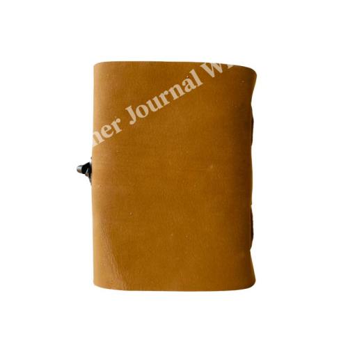 Engraved Tan Leather Journal Vintage Floral Mandala Design Blank Deckle Edge Pages Writing Notebook for Travel Diary Sketching Spiritual Journaling and Unique Gift