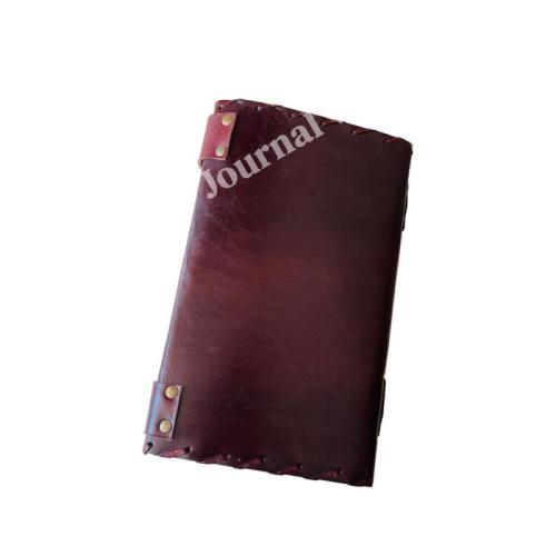 Handmade Gothic Skull Leather Journal with Lock – Red Stone Eyes, Vintage Diary, Halloween Notebook, Dark Art Sketchbook