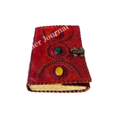 Mystic Hand Leather Journal Vintage Gothic Palm Design Blank Deckle Edge Pages Spiritual Writing Notebook for Journaling Sketching Travel Notes and Unique Gift