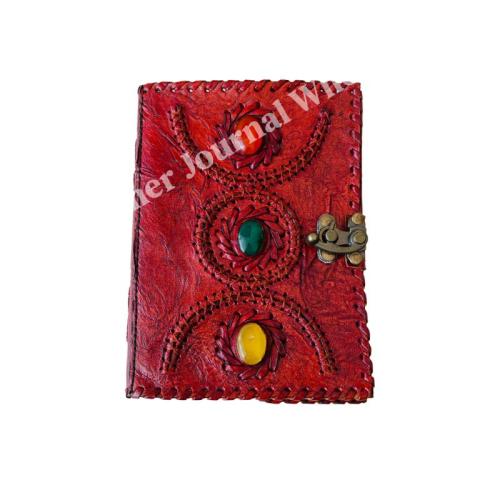 Mystic Hand Leather Journal Vintage Gothic Palm Design Blank Deckle Edge Pages Spiritual Writing Notebook for Journaling Sketching Travel Notes and Unique Gift