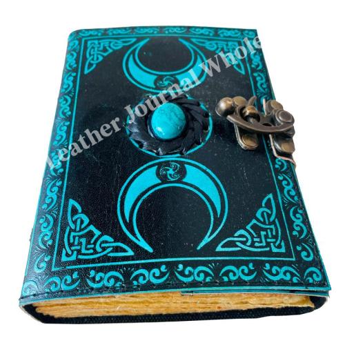 Grimoire Triple Moon Journal Witch Decor Stuff Spell Book of Shadows Witchy Gifts Journal Wiccan Leather